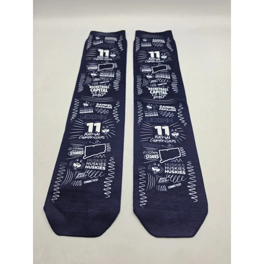 UConn Huskies 11 National Championships Unisex One Size Navy Blue Crew Socks
